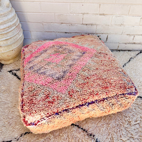 Coral and Pink Moroccan Floor Cushion