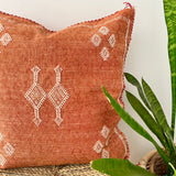 Dark Rust with White Cactus Silk Cushion