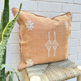 Faded Rust With White Cactus Silk Cushion