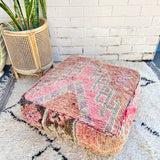 Bright Pink and Purple Moroccan Floor Cushion