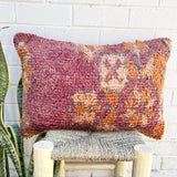 Faded Purple and Orange Vintage Berber Pillow