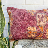 Faded Purple and Orange Vintage Berber Pillow