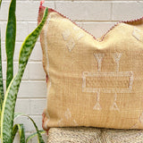 Golden Rust With White Cactus Silk Cushion