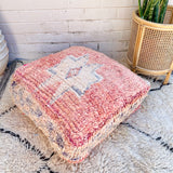 Coral and Lilac Moroccan Floor Cushion