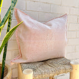 Pale Pink and White Cactus Silk Cushion