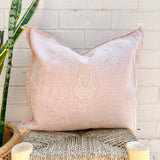 Pale Pink and White Cactus Silk Cushion