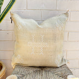 Limestone with White Cactus Silk Cushion