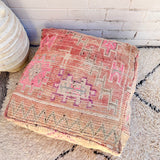 Faded Coral and Pink Moroccan Floor Cushion