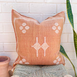 Rust with White Cactus Silk Cushion