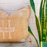 Golden Sand with White Cactus Silk Cushion