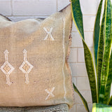 Limestone with White and Pale Yellow Cactus Silk Cushion