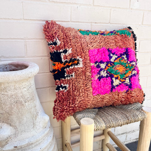 Rust and Pink Vintage Berber Pillow