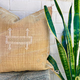 Golden Sand with White and Beige Cactus Silk Cushion