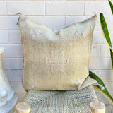 Sandy Brown With Light Pink Cactus Silk Cushion