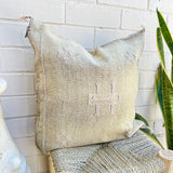 Sandy Brown With Light Pink Cactus Silk Cushion