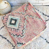 Coral and Blue Moroccan Floor Cushion