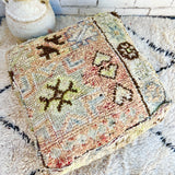 Brown and Pale Green Moroccan Floor Cushion