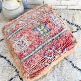 Faded Coral and Apricot Moroccan Floor Cushion