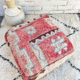 Faded Rose and Brown Moroccan Floor Cushion