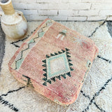 CLEARANCE - Faded Moroccan Pink and Light Blue Moroccan Floor Cushion