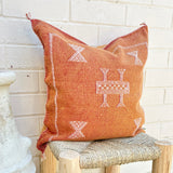 Rust with White Cactus Silk Cushion