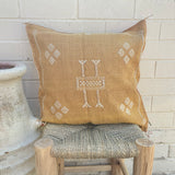 Golden Sand with White Cactus Silk Cushion