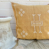 Golden Sand with White Cactus Silk Cushion