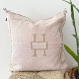 Faded Pink with Brown Cactus Silk Cushion