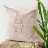 Faded Pink with Brown Cactus Silk Cushion