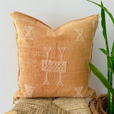 Golden Rust with White Cactus Silk Cushion
