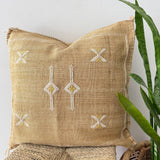 Desert Sand with Yellow Cactus Silk Cushion