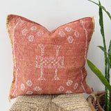 Speckled Red Cactus Silk Cushion