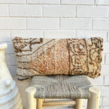 Beige and Faded Apricot Vintage Berber Pillow