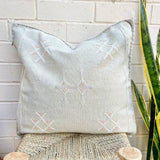 Stone with White Cactus Silk Cushion