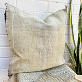 Limestone with White and Beige Cactus Silk Cushion