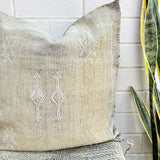 Limestone with White and Beige Cactus Silk Cushion