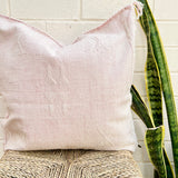 Pale Pink with Gold and Taupe Cactus Silk Cushion