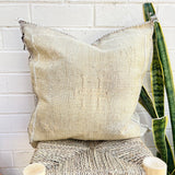 Natural Beige with Gold Cactus Silk Cushion