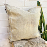 Natural Beige with Gold Cactus Silk Cushion