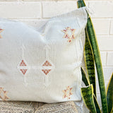 Stone with White and Rust Cactus Silk Cushion