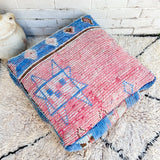 CLEARANCE - Pink and Periwinkle Moroccan Floor Cushion