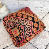 Orange and Black Moroccan Floor Cushion