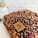 Orange and Black Moroccan Floor Cushion