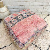 Faded Pink and Charcoal Moroccan Floor Cushion