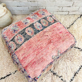 Faded Pink and Charcoal Moroccan Floor Cushion