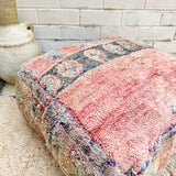 Faded Pink and Charcoal Moroccan Floor Cushion