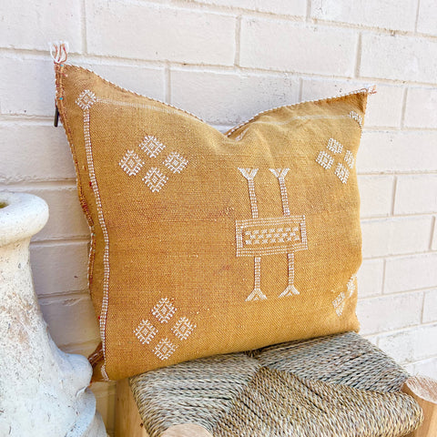 Faded Rust with White Cactus Silk Cushion