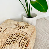 Cream and Charcoal Moroccan Floor Cushion