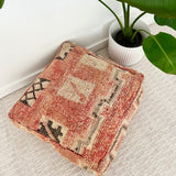 Rusty Pink and Cream Moroccan Floor Cushion