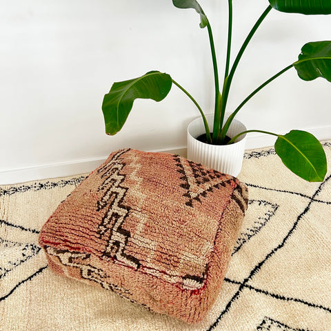 Moroccan Pink and Brown Moroccan Floor Cushion